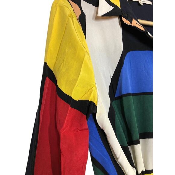 Chinti & Parker Circus Dress Silk Long Sleeve Midi Abstract Print Multicolor 4 - Picture 8 of 12
